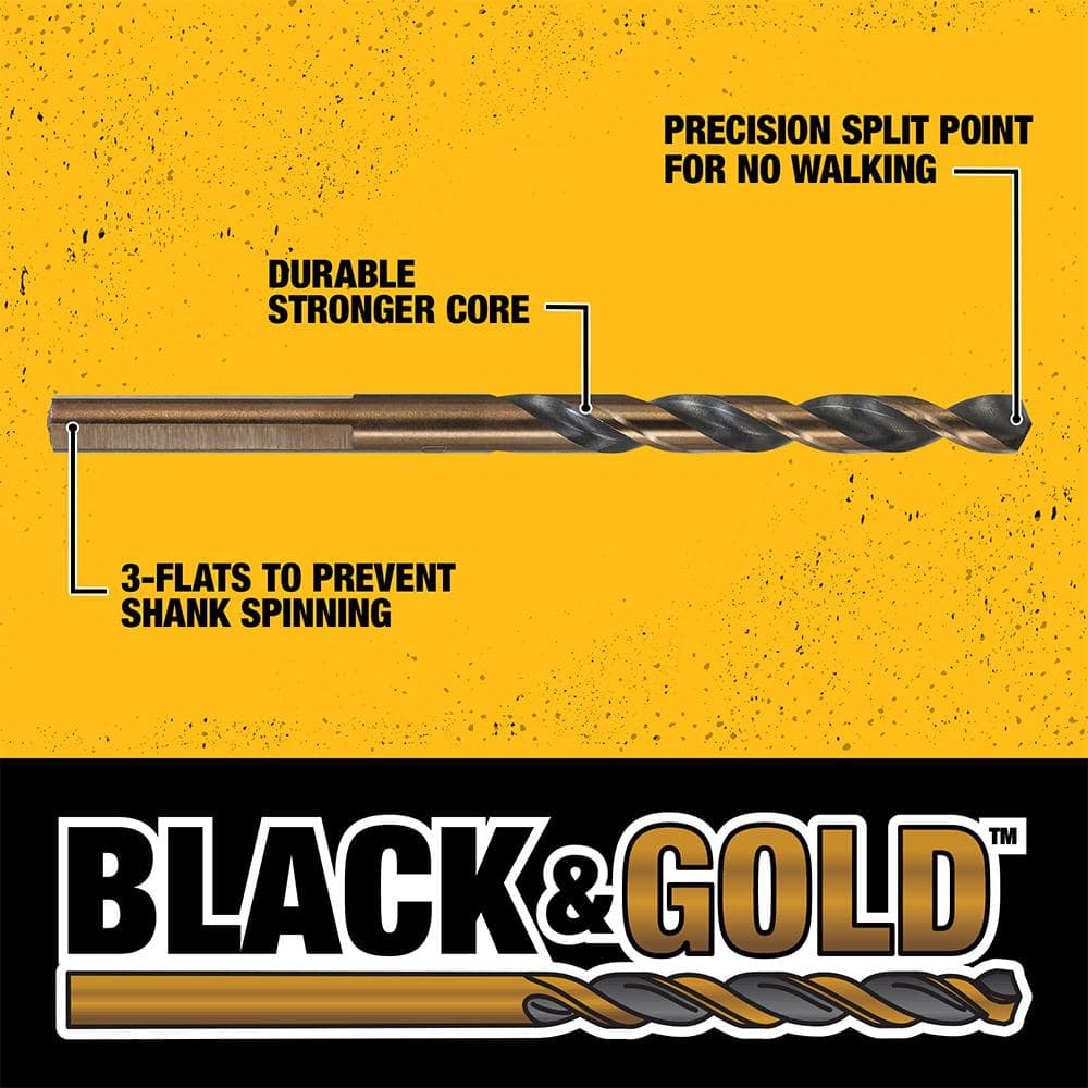 DEWALT Black and Gold Twist Drill Bit Set (10-Piece)