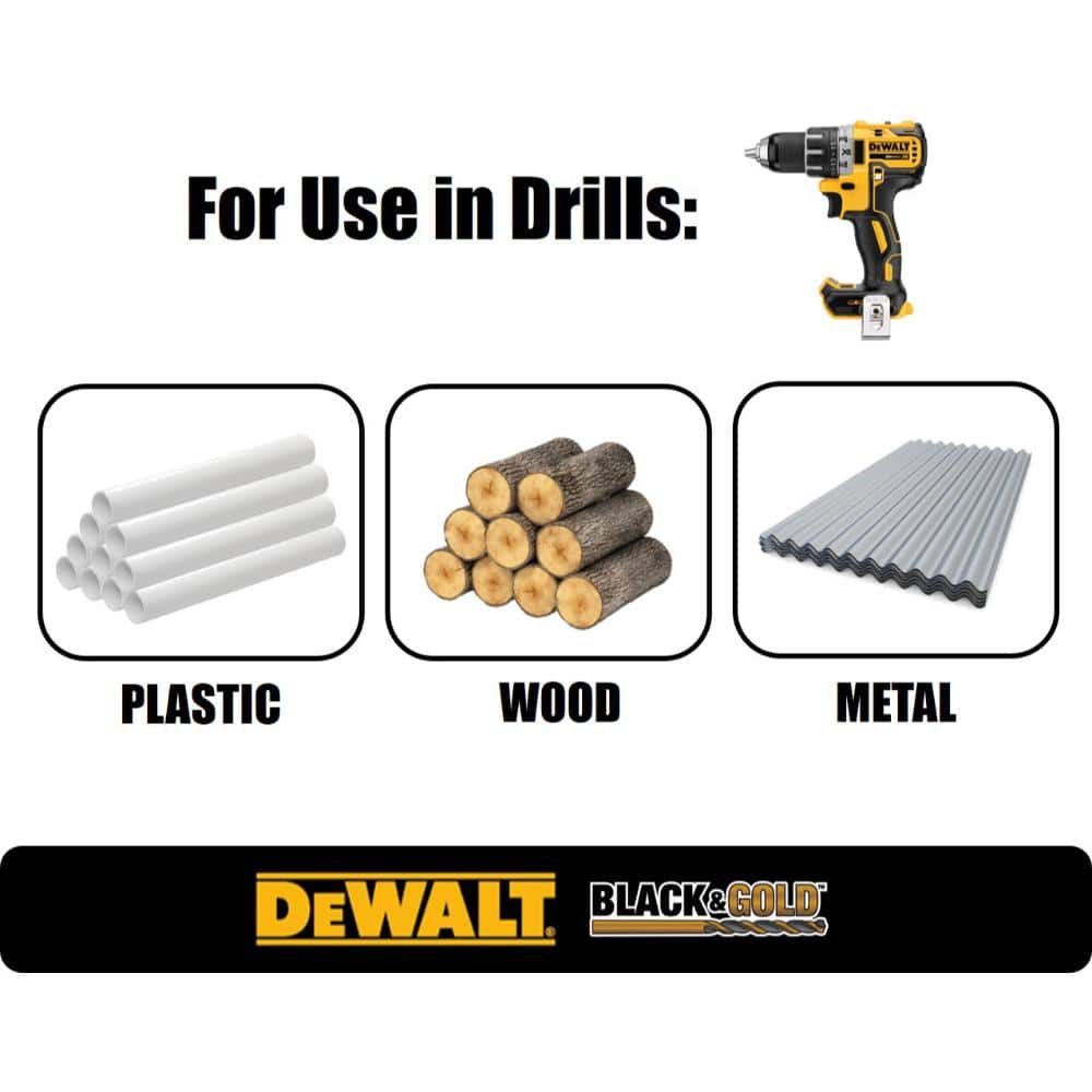 DEWALT Black and Gold Twist Drill Bit Set (10-Piece)