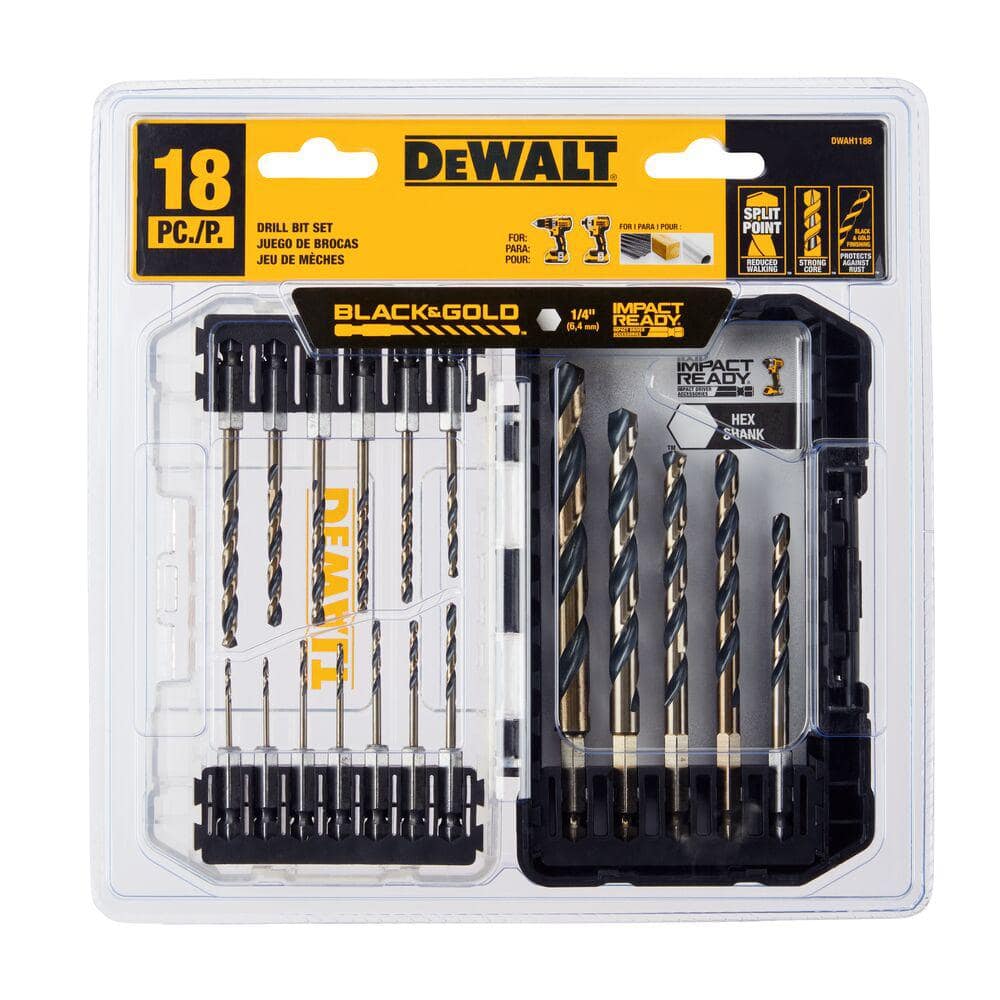 DEWALT Black and Gold Impact Ready Metal Drill Bit Set (18-Piece)