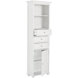 Hampton Harbor 22 in. W x 10 in. D x 67-1/2 in. H Linen Cabinet in White - Super Arbor