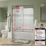Everly 60 in. x 59-1/4 in. Mod Semi-Frameless Sliding Bathtub Door in Bronze and 1/4 in. (6mm) Droplet Glass - Super Arbor