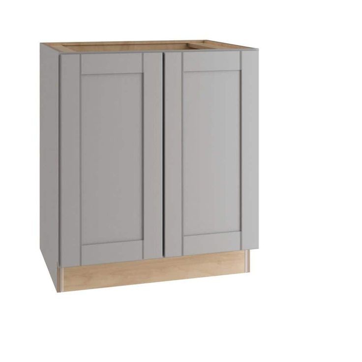 Home Decorators Collection Washington Veiled Gray Plywood Shaker Assembled Base Kitchen Cabinet FH Soft Close 27 in W x 24 in D x 34.5 in H
