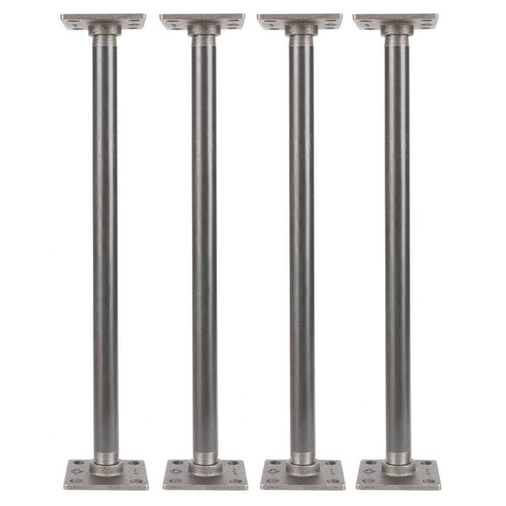 3/4 in. x 1.5 ft. L Black Steel Pipe Square Flange Table Leg Kit (Set of 4)