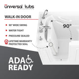 HD Series 30 in. x 60 in. Right Drain Quick Fill Walk-In Soaking Bathtub in White - Super Arbor