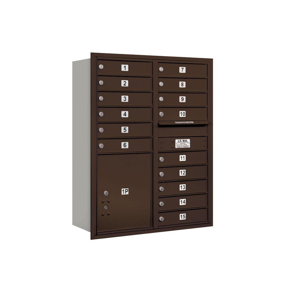 3700 Series 41 in. 11 Door High Unit Bronze Private Rear Loading Bronze 4C Horizontal Mailbox with 20 MB1 Doors - Super Arbor