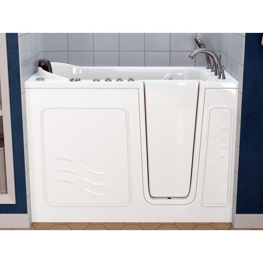 Safe Premier 52.3 in. x 60 in. x 30 in. Right Drain Walk-in Air and Whirlpool Bathtub in White - Super Arbor
