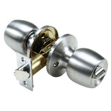 Malaga Keyed Entry Door Knob Lock Set in Satin Stainless Steel - Super Arbor