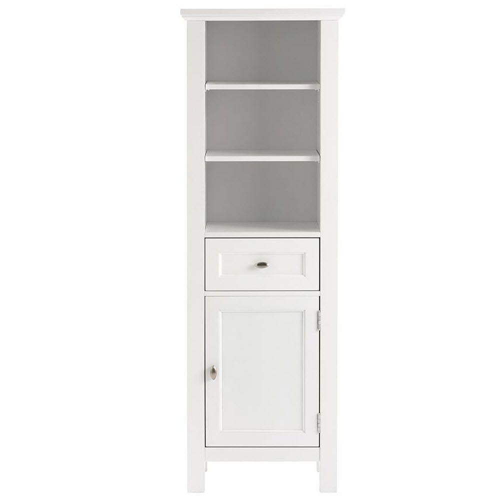 Austell 20 in. W x 60 in. H x 14 in. D Bathroom Linen Storage Cabinet in White - Super Arbor