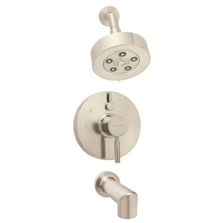 Neo 1-Handle 3-Spray Tub and Shower Faucet Combination in Brushed Nickel (Valve Included) - Super Arbor