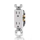 20 Amp Industrial Grade Weather/Tamper Resistant Self Grounding Duplex Outlet, White - Super Arbor