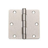 3.5 in. x 3.5 in. Satin Nickel Plain Bearing Steel Hinge with 1/4 in. Radius (Set of 2) - Super Arbor