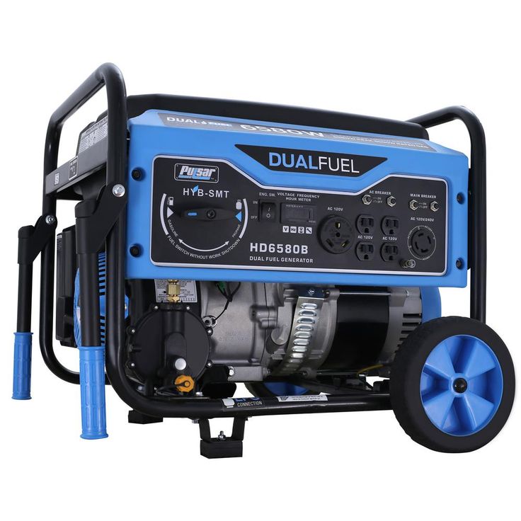 Pulsar 6,580/5,500-Watt Dual Fuel Gasoline/Propane Powered Recoil Start Portable Generator with CARB Compliant 274 cc Engine