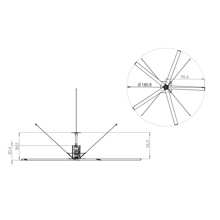 15 ft. Indoor/Outdoor Silver Aluminum Industrial Shop Warehouse Ceiling Fan with Wall Control