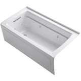Archer 5 ft. Left-Drain Rectangular Alcove Whirlpool Bathtub in Biscuit - Super Arbor