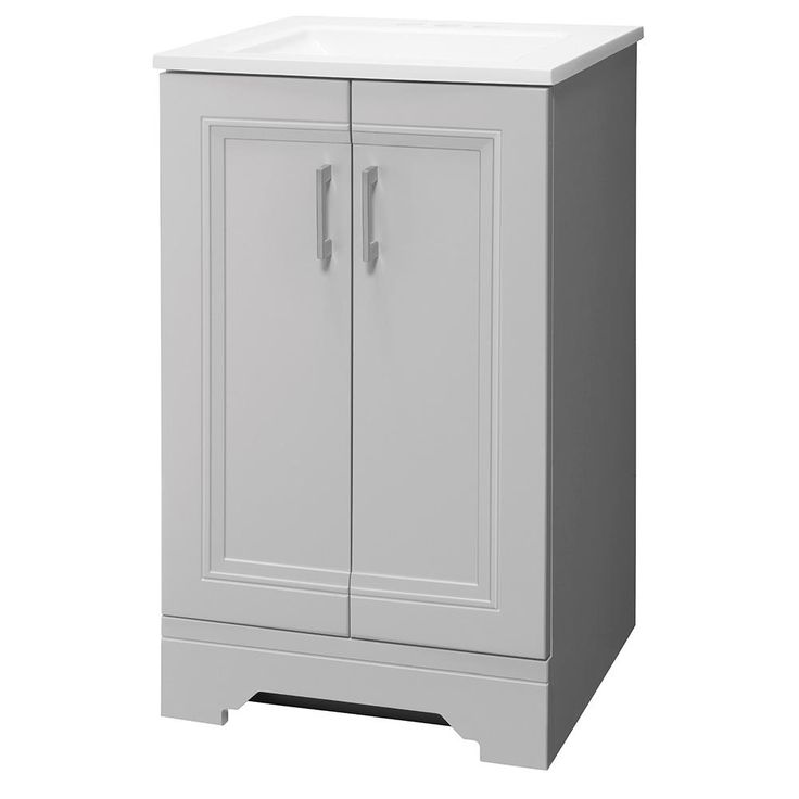 Willowridge 18-1/2 in. W Bath Vanity in Dove Gray with Cultured Marble Vanity Top in White with White Sink
