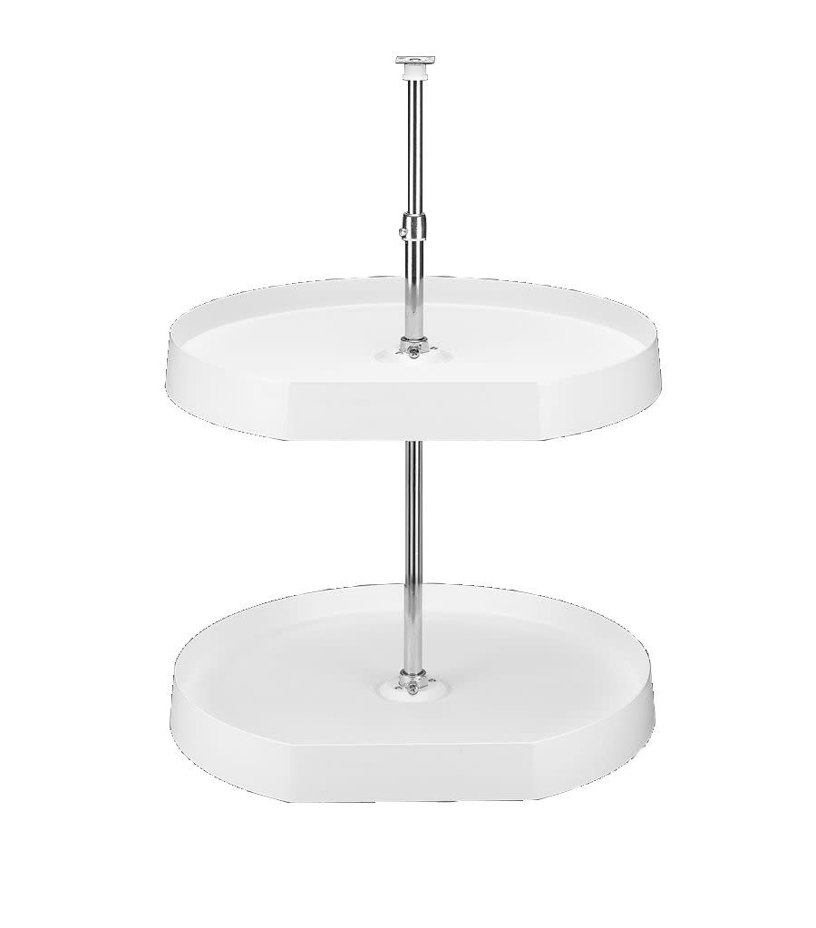 Rev-A-Shelf 20 in. White Polymer D-Shape Lazy Susan, 2-Shelf (7012 Series)