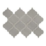 MSI Dove Gray Arabesque 10-1/2 in. x 15-1/2 in. x 8 mm Glossy Ceramic Mesh-Mounted Mosaic Wall Tile (11.7 sq. ft. / case)