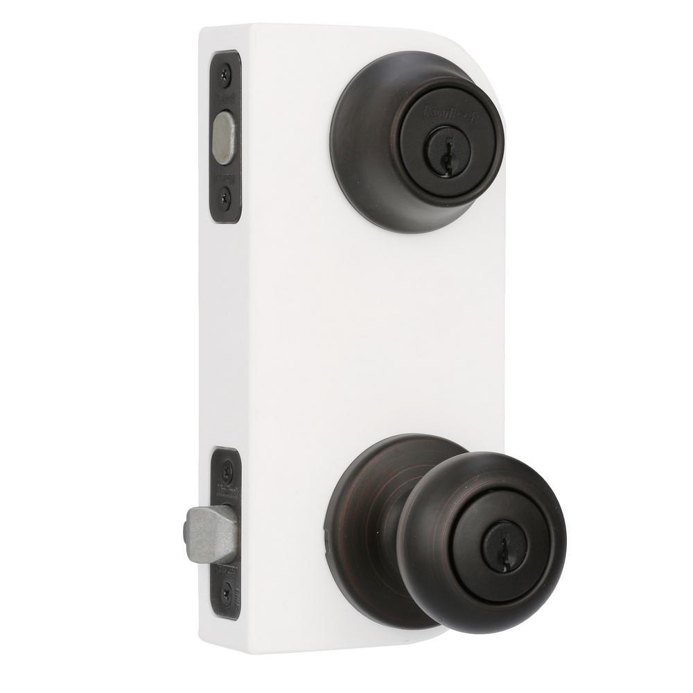 Cove Venetian Bronze Exterior Entry Door Knob and Single Cylinder Deadbolt Combo Pack - Super Arbor