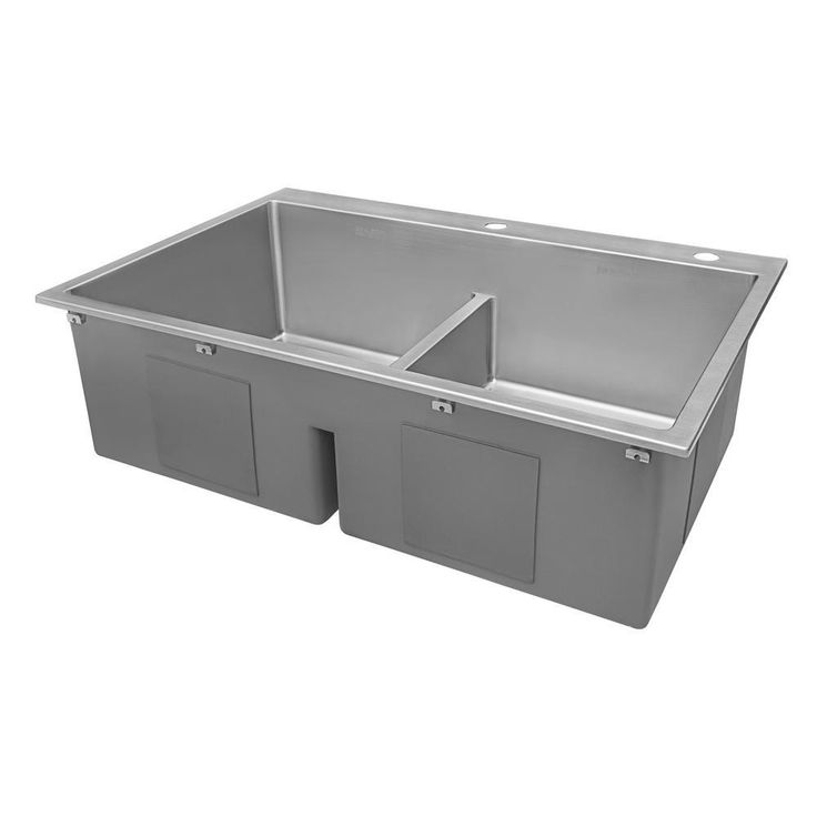 33 in. x 22 in. Double Bowl Drop-in 16-Gauge Stainless Steel Kitchen Sink