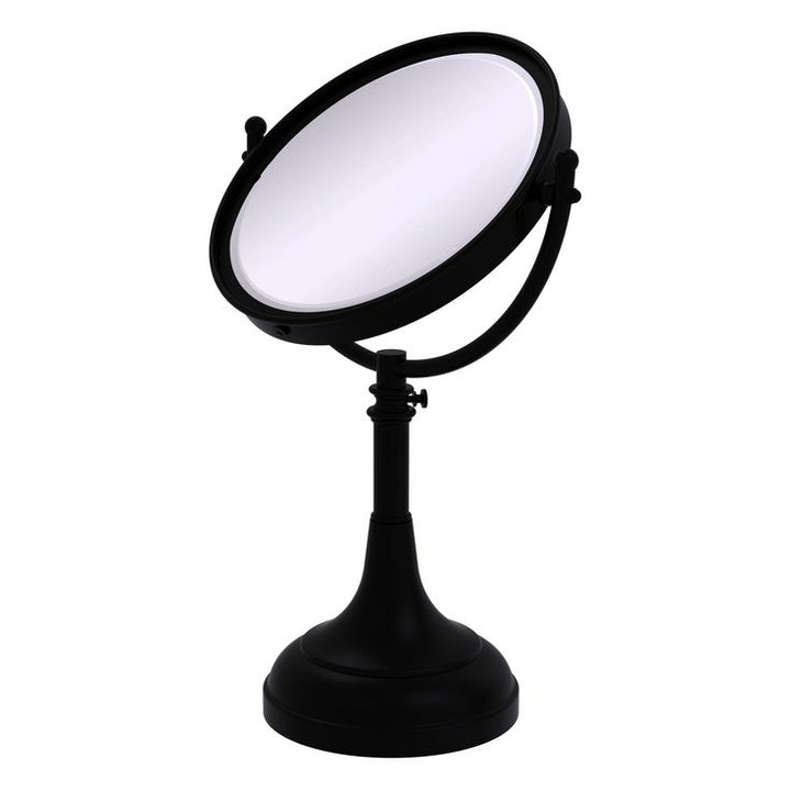 Allied Brass 8-in x 15-in Matte Gray Double-Sided Magnifying Countertop Vanity Mirror