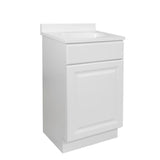 Wyndham RTA 18 in. x 16 in. x 33 in. 1-Door Bath Vanity in White w/ 4 in. Centerset Solid White CM Vanity Top w/ Basin