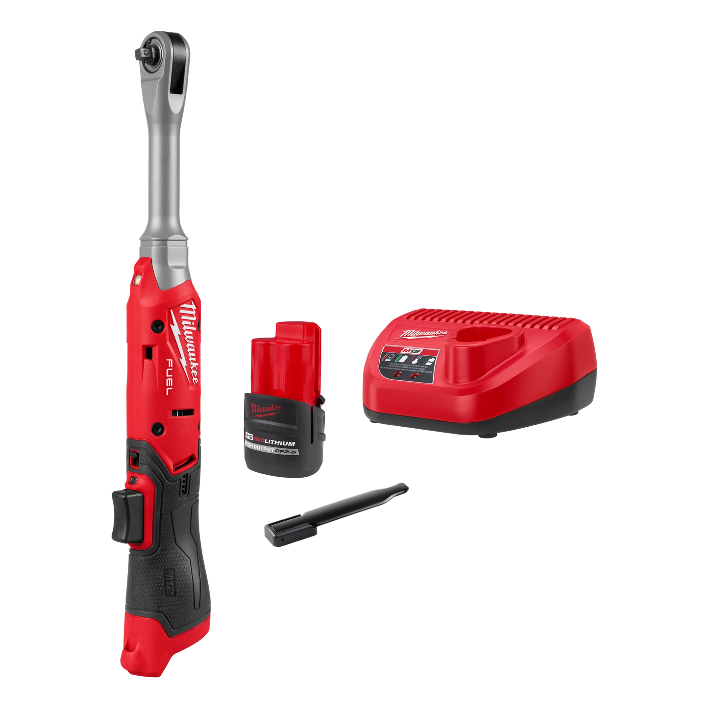 Milwaukee M12 FUEL 12V Lithium‑Ion Brushless Cordless High‑Speed 3/8 in. Ratchet Kit with M12 Grease Gun