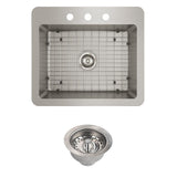 Avenue Drop-in/Undermount Stainless Steel 33 in. Single Bowl Kitchen Sink with Bottom Grid - Super Arbor