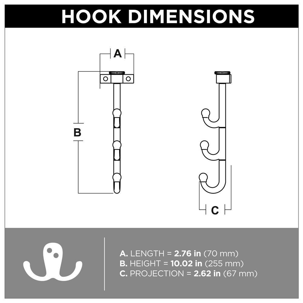 Rustic 18 in. L Gray and Black Post Hook Rail - Super Arbor