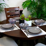 Terranea 12-Piece Rustic Grey Earthenware Dinnerware Set (Service for 4)