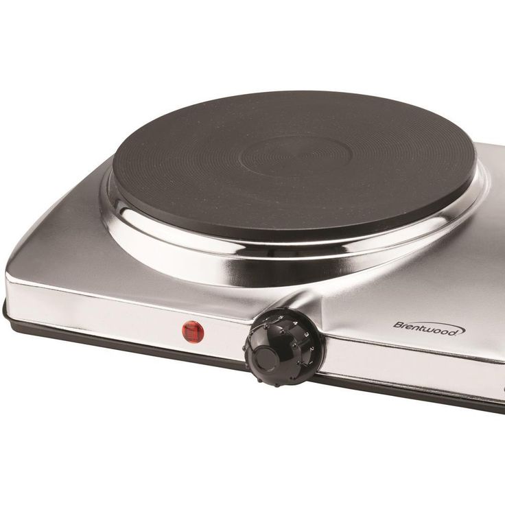1440W 2-Burner 7.5 in. Silver Electric Hot Plate