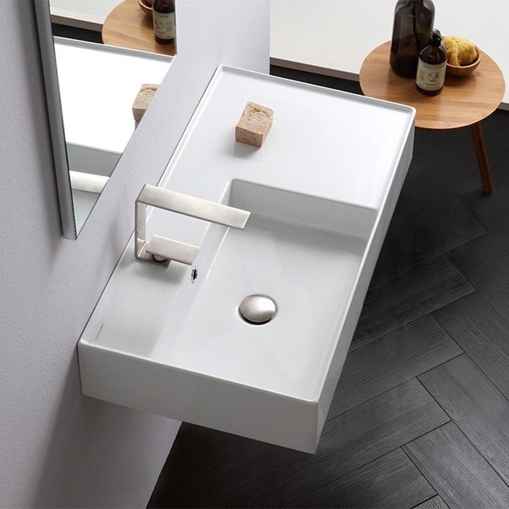 Nameeks Teorema Wall Mounted Bathroom Sink in White
