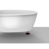 Johanna 59 in. x 30 in. Acrylic Flatbottom Freestanding Soaking Bathtub in White - Super Arbor