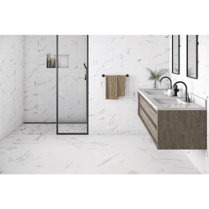 ELIANE Belmar White 12 in. x 24 in. Porcelain Floor and Wall Tile (14  sq. ft. / case)