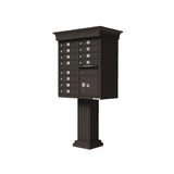 Vital 12-Mailboxes 1-Parcel Locker 1-Outgoing Pedestal Mount Cluster Box Unit - Super Arbor