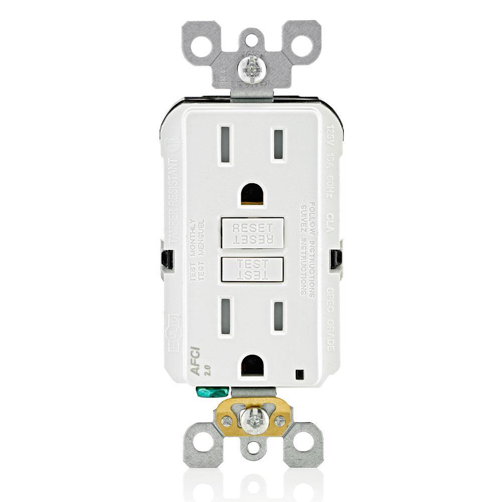 15 Amp Tamper Resistant AFCI Outlet, White - Super Arbor
