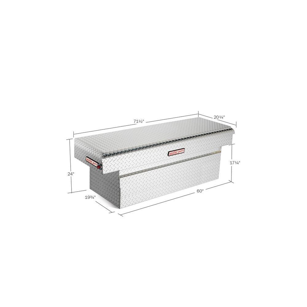 Weather Guard 71.5 Diamond Plate Aluminum Full Size Crossbed Truck Tool Box - Super Arbor