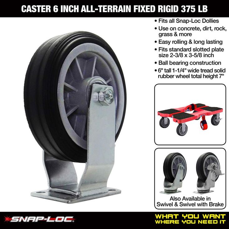 6 in. All-Terrain Rubber Fixed Caster