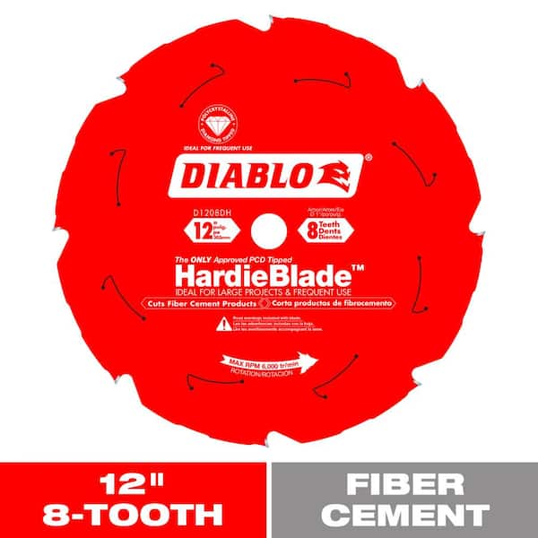 Diablo HardieBlade Circular Saw Blade for Fiber Cement 12" 8 Teeth