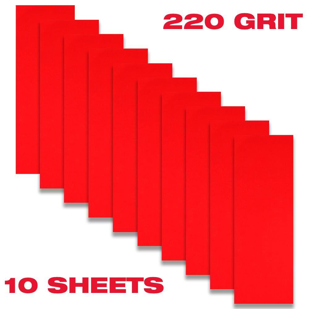 DIABLO 1/3 Sheet 220 Grit Sandpaper Hand Sanding Sheets (100-Pack)