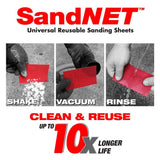 DIABLO 1/3 Sheet Reusable Hand Sanding Block with Assorted SandNET Faster Reusable Sheets (80,120,220 Grit) (30-Pieces)