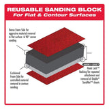 DIABLO 1/3 Sheet Reusable Hand Sanding Block with Assorted SandNET Faster Reusable Sheets (80,120,220 Grit) (30-Pieces)