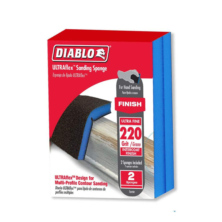 DIABLO 3.75 in. x 4.75 in. 220-Grit Ultra Fine Hand Sanding Sponge (100-Pack)