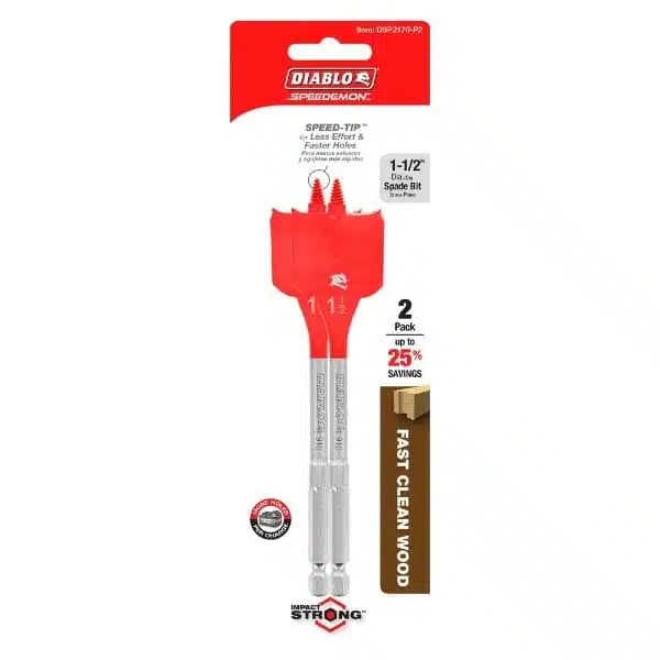 Diablo Spade Bit for Wood 1-1/2" x 6" 2/Pack