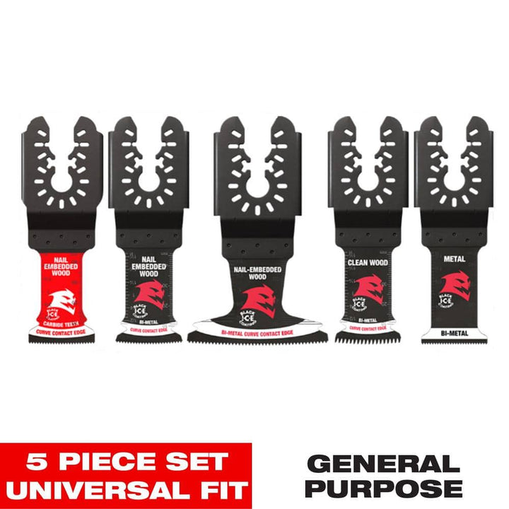 DIABLO Universal Fit Wood and Metal Bi-Metal & Carbide Oscillating Blade Set (5-Piece)