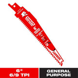 Diablo Demo Demon Carbide Teeth Reciprocating Saw Blade for General Purpose Cuts 6" 6/9 TPI