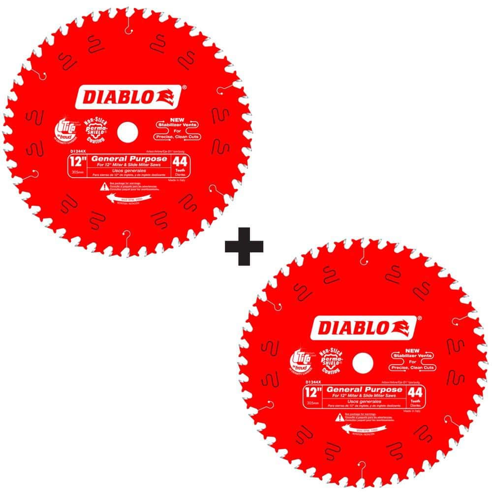 DIABLO 12 in. x 44-Tooth General Purpose Circular Saw Blade Value Pack (2-Pack)