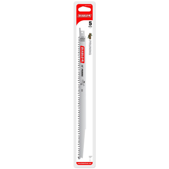 Diablo Fleam Ground Reciprocating Saw Blade for Pruning & Clean Wood 12" 5 TPI 5/Pack