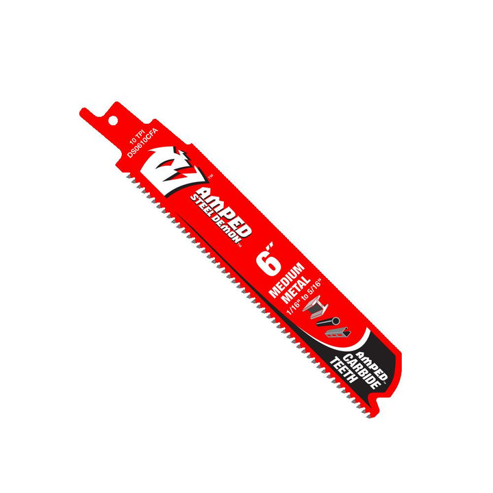 Diablo AMPED Steel Demon Carbide Teeth Reciprocating Saw Blade for Medium Metal 6" 10 TPI