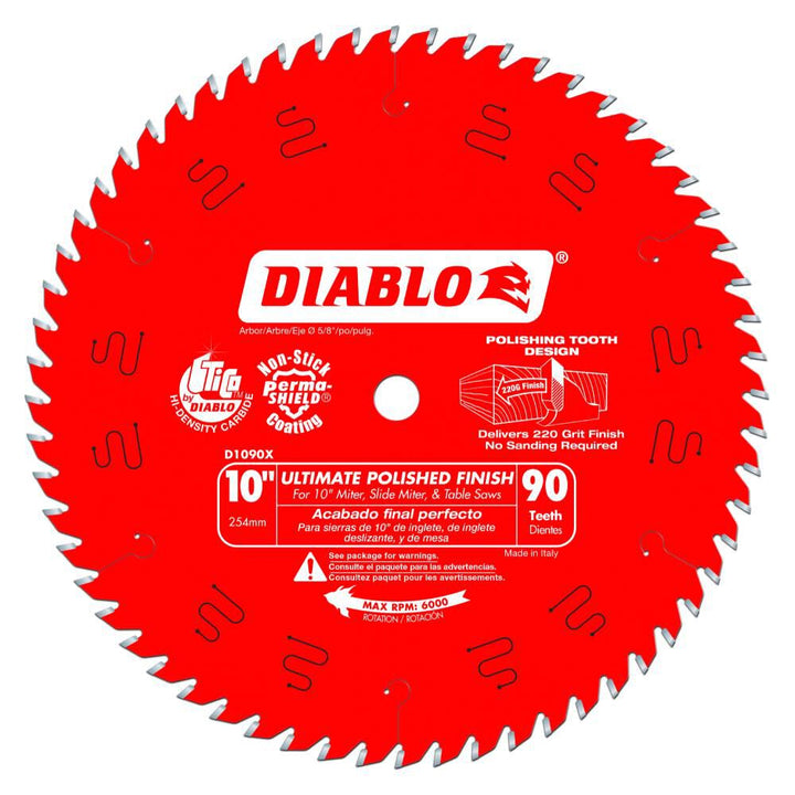 Diablo Ultimate Polished Finish Saw Blade 10" 90 Teeth