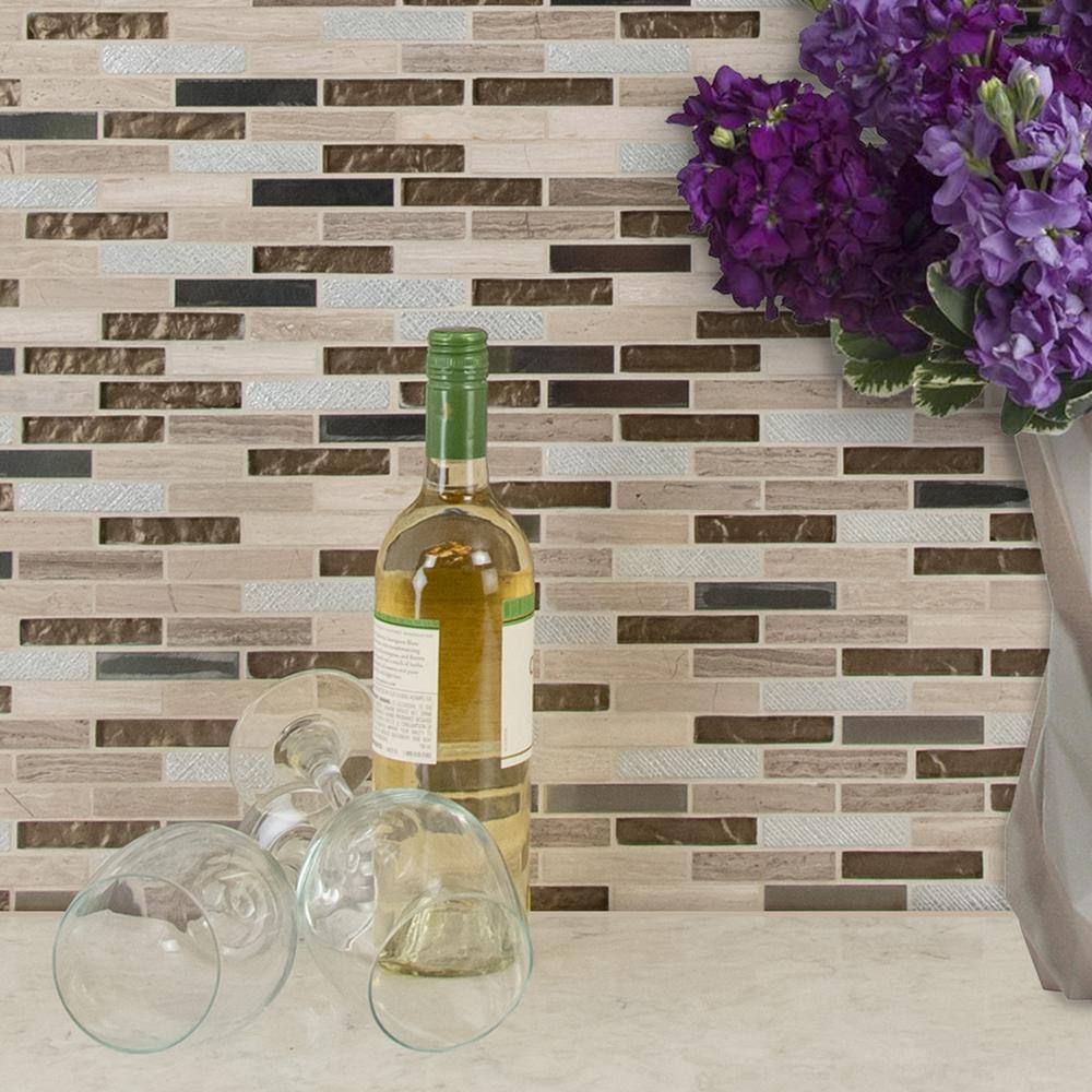 MSI Diamante 12 in. x 13.13 in. Glossy Glass; Stone Brick Look Wall Tile (9.8 sq. ft./Case)